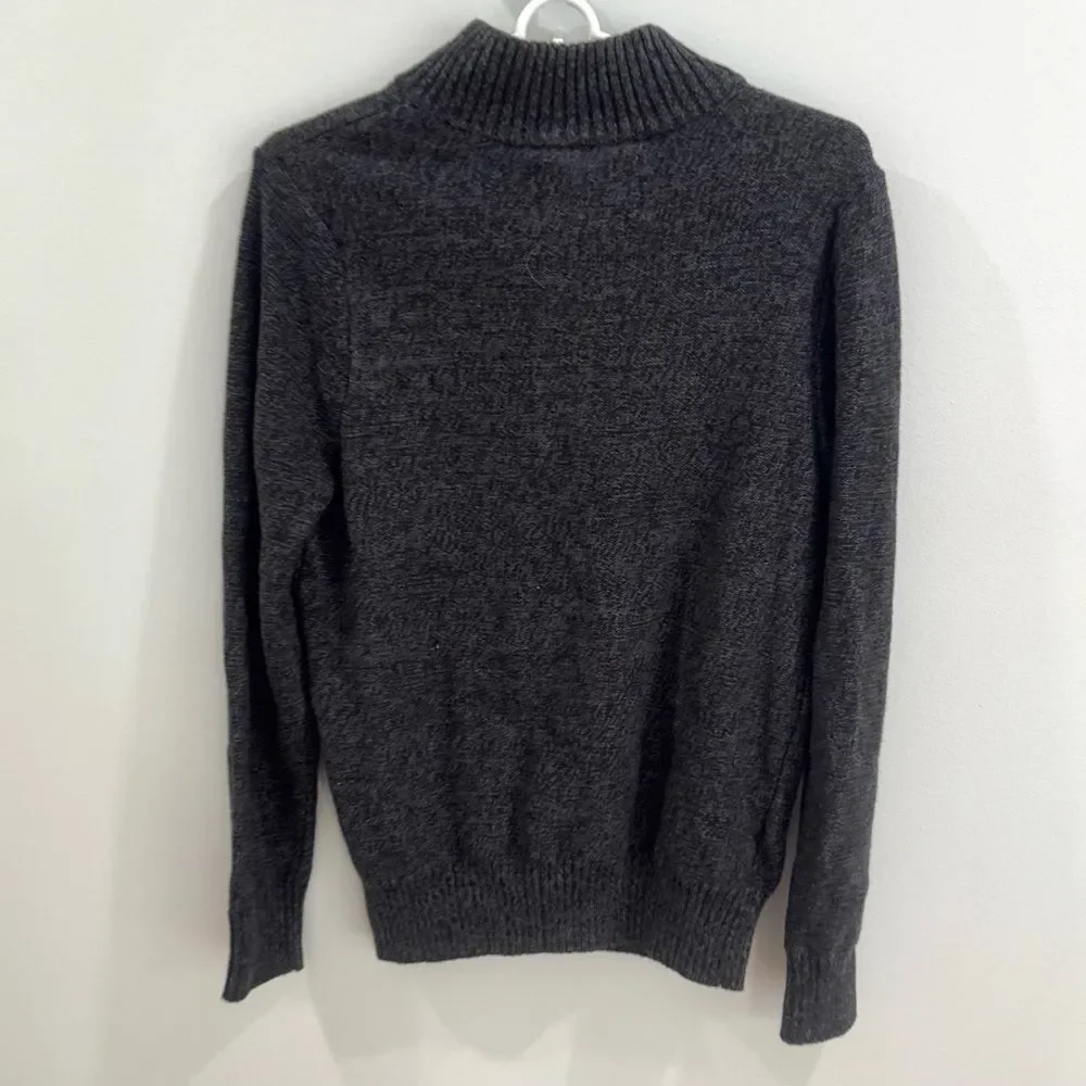 Urban Pipeline men’s heather gray 1/4 button cotton blend sweater size small